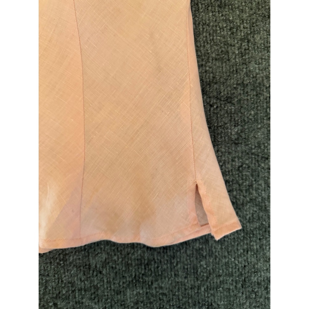 Edward Irish Linen Shirt Womens XL‎ Pink Sleeveless Button Down Quiet Luxury - Picture 10 of 11